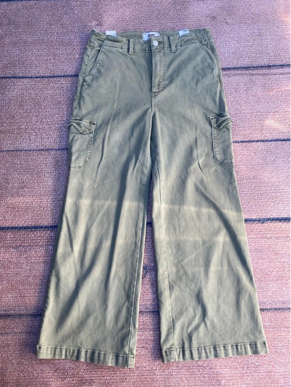 Paige cargo jeans olive size 30 high rise wide leg utility streetwear gorpcore